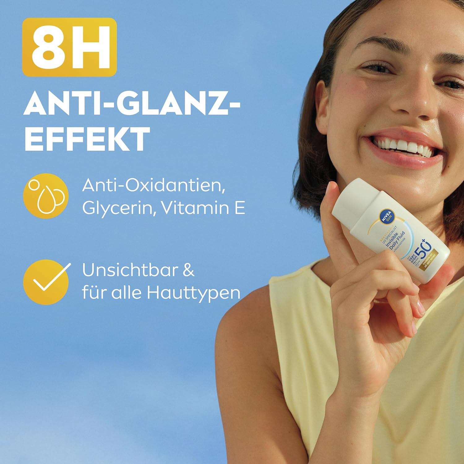 Thumbnail 3 de NIVEA SUN UV Face Experte Invisible Daily UV-Fluid LSF 50+ (40 ml) – nicht fettende Sonnenschutz-Creme für das Gesicht