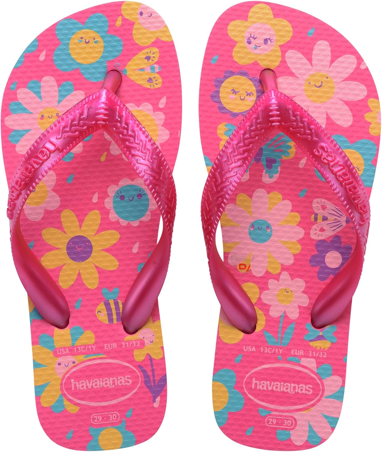 Detalle de Havaianas Kids Flores: infradito per bambine e ragazze, stile estivo con comfort e sicurezza