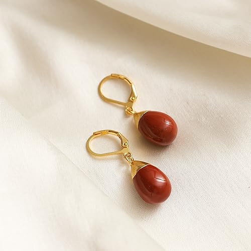 Thumbnail 2 de GEMPIRES NATURE’S TREASURE Natural Gemstone Drop Dangle Earrings, Red Jasper