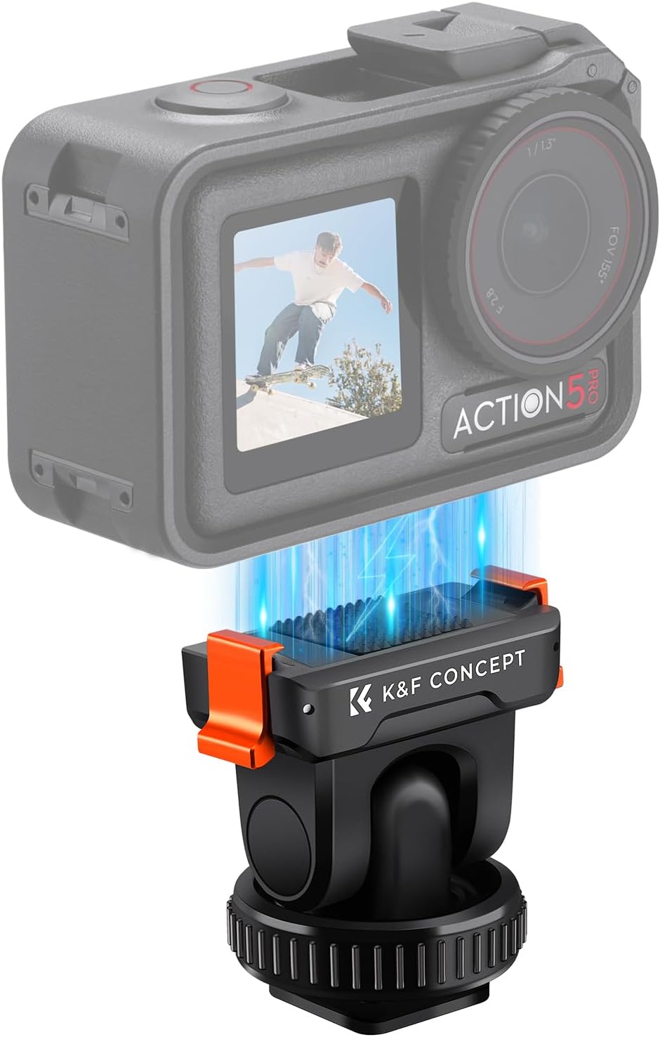 Thumbnail 1 de K&F Concept Supporto Magnetico Rapido per Telecamera d'Azione con Slitta Fredda e Foro 1/4" — DJI Osmo Action 5 Pro/360