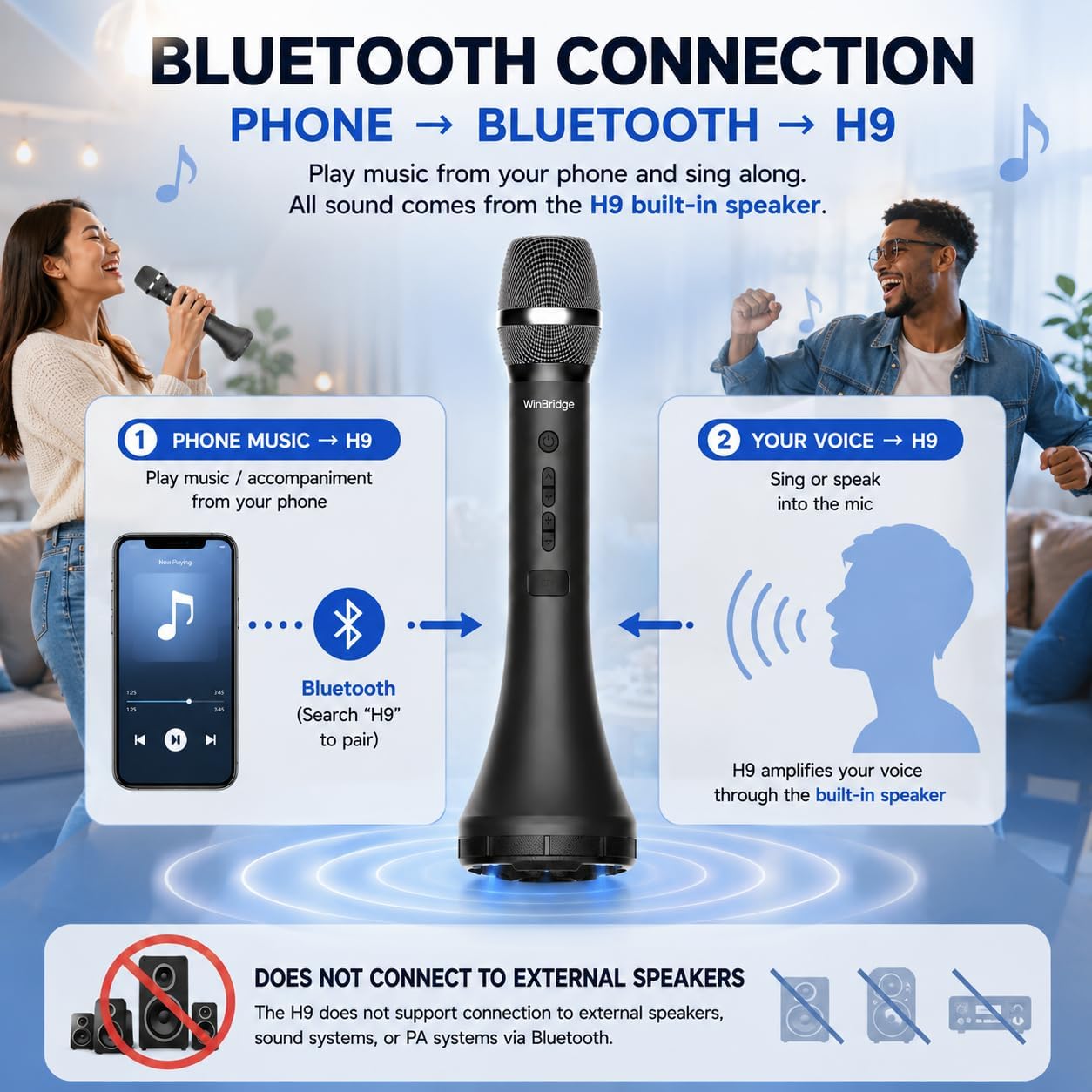 Detalle 2 de H9 15W Wireless Bluetooth Microphone for Teaching 🎤