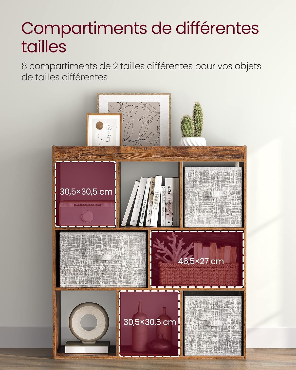 Thumbnail 4 de VASAGLE CUSTOS Collection – Bibliothèque etagère 97,5 x 30 x 100 cm, Marron Rustique