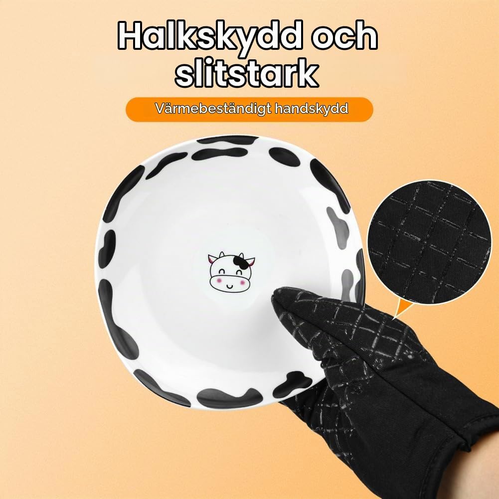 Detalle 1 de AUAUY M1-3507156 ugnshandskeset med silikon, grytlappar och 230 °C värmeskydd