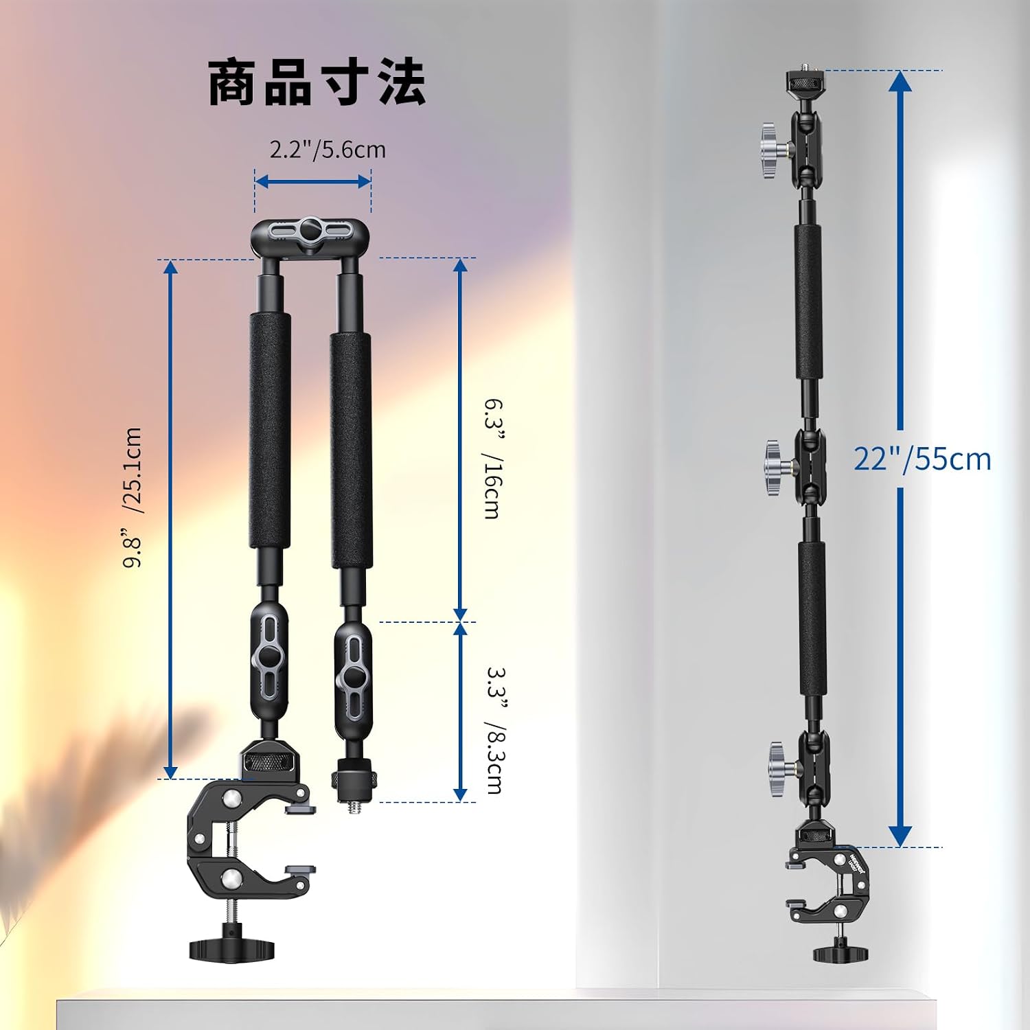 Thumbnail 5 de NEEWER UA057 マジックアーム 俯瞰撮影用 55cm・Cクランプ付き