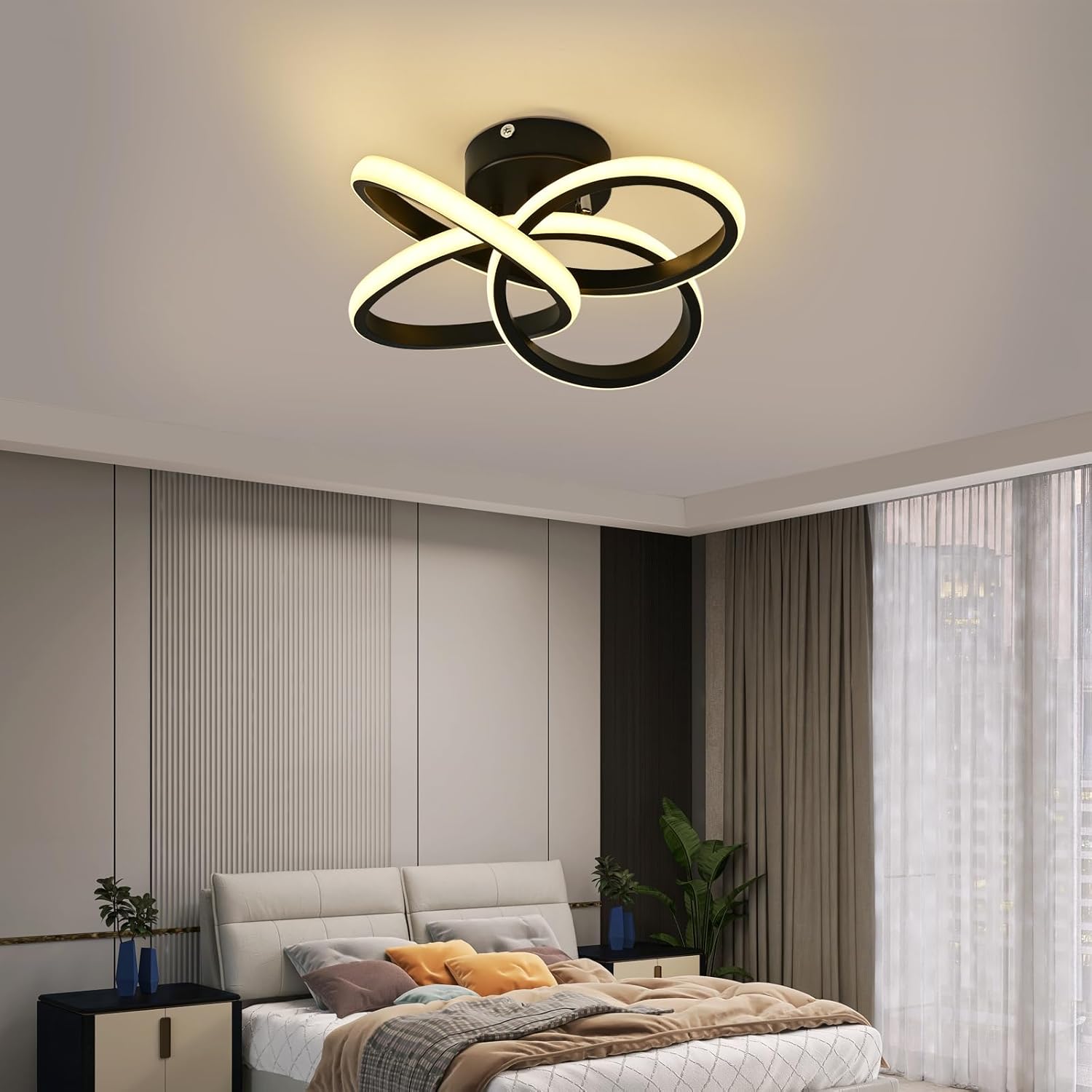 Thumbnail 5 de Plafón LED 36W Moderna Flor🌸 Luz Cálida 3000K Negro