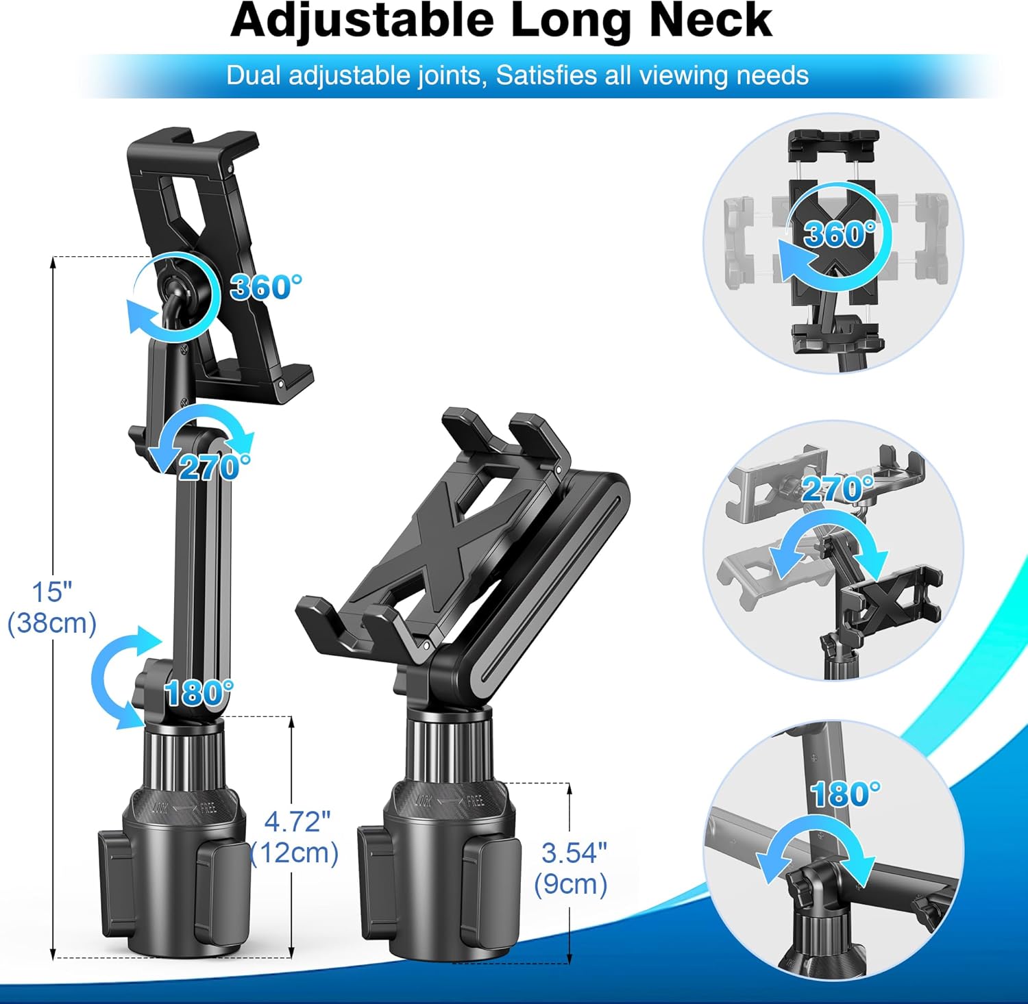 Thumbnail 3 de Peastrex Getränkehalter fürs Auto mit Tablet-Halterung (bis 13 Zoll) – iPad/iPhone & mehr