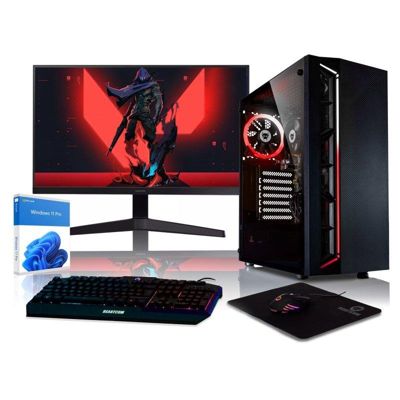 Detalle de beastcom BEASTCOM Q3 Essential Gaming: PC sobremesa con Ryzen 5, 16GB RAM, 512GB SSD y monitor 24