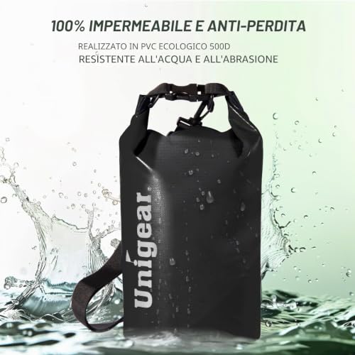 Detalle de Unigear Borsa Impermeabile Dry Bag (2L–55L): robusta, versatile e pratica per outdoor