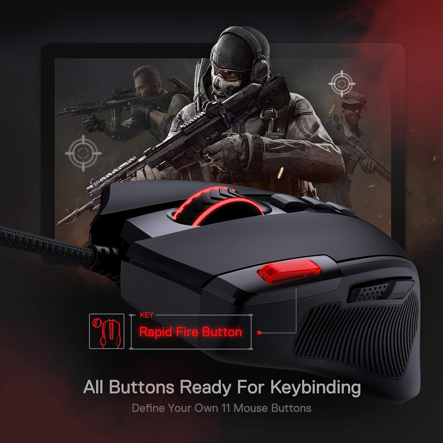 Thumbnail 4 de Redragon M612 Predator RGB Gaming Maus mit 8000 DPI