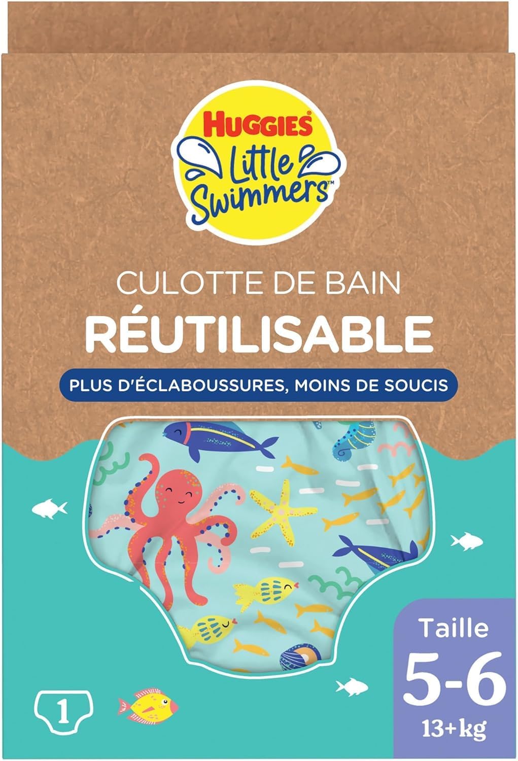 Detalle de HUGGIES Little Swimmers – Couches de bain réutilisables taille L (13 kg et +), 1 culotte, protection anti-fuite