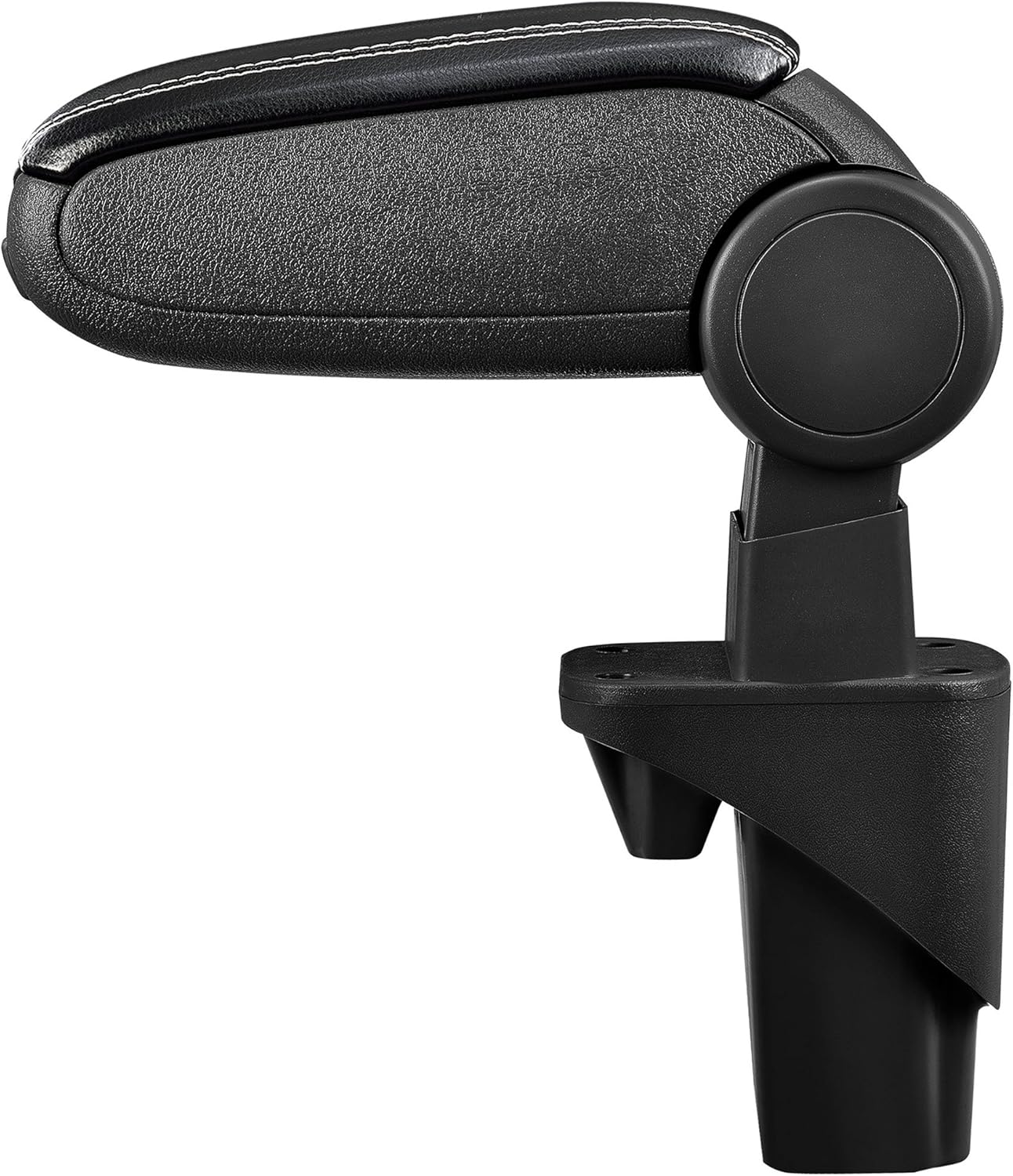 Thumbnail 1 de Bracciolo centrale con vano portaoggetti imbottito in similpelle nero con cucitura bianca