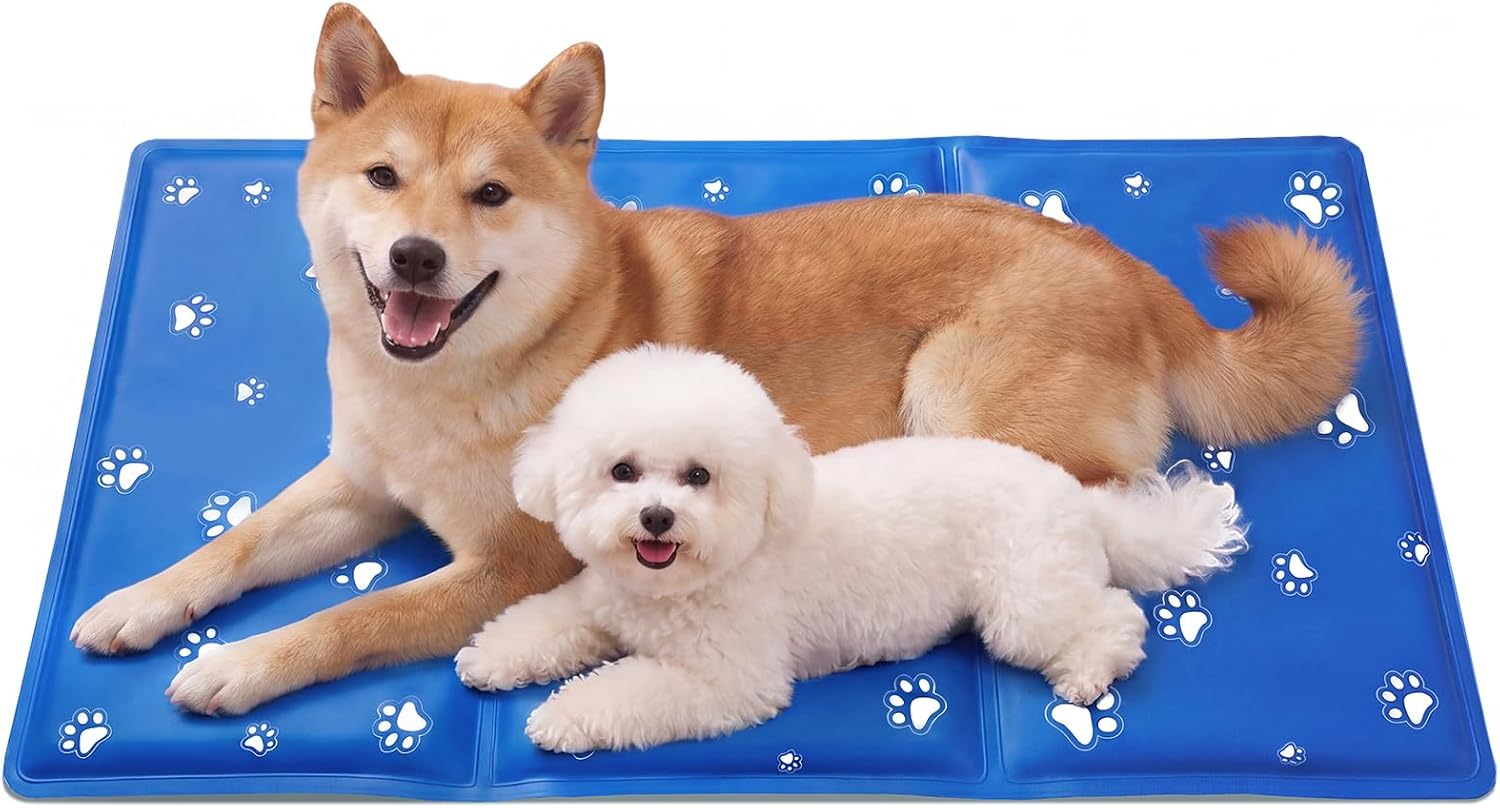 Detalle de DMSELL 90x50 cm Large Dog Cooling Mat: Gel, Non-Toxic & Foldable for Big Pets