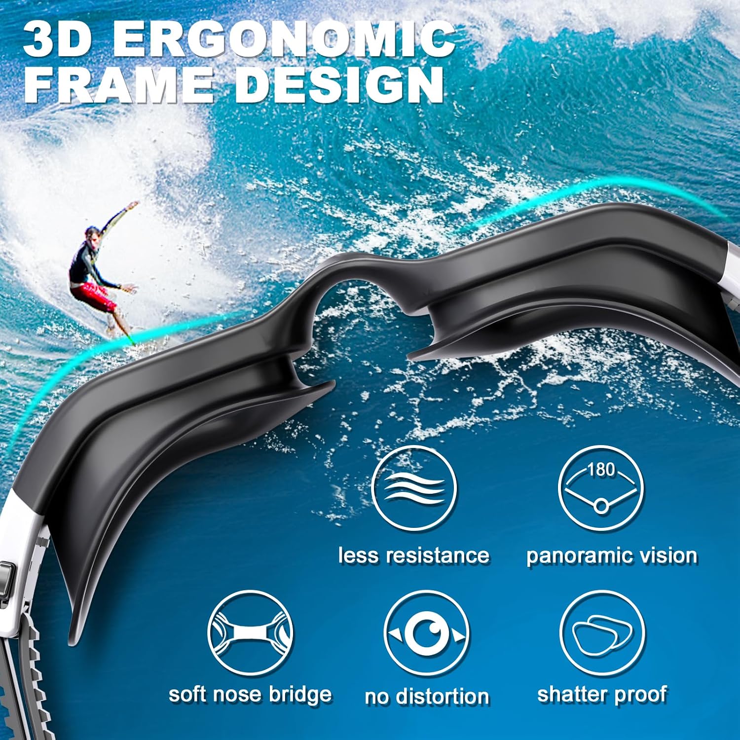 Detalle de HotSrace Swimming Goggles: Anti Fog, Anti UV, No Leakage