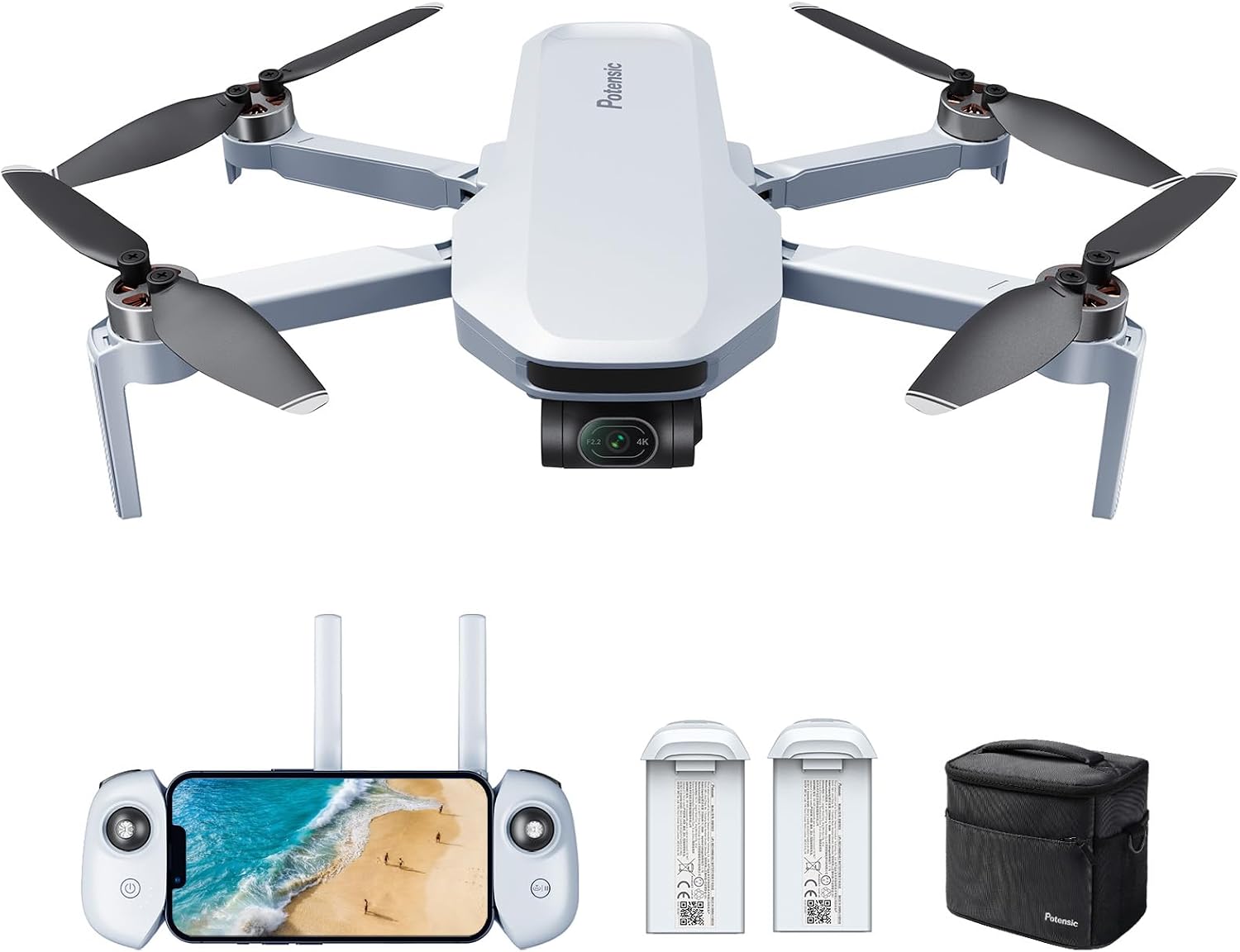Potensic ATOM GPS Drone with 4K Camera, 3-Axis Gimbal Stabilisation (Under 249g)