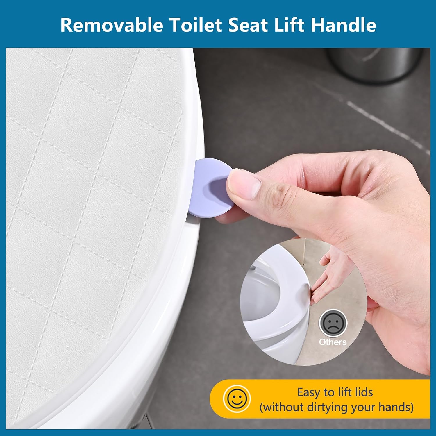 Detalle 2 de SREWOHS PRO Oval Toilet Seat, Soft-Close, Quick-Release, White PP