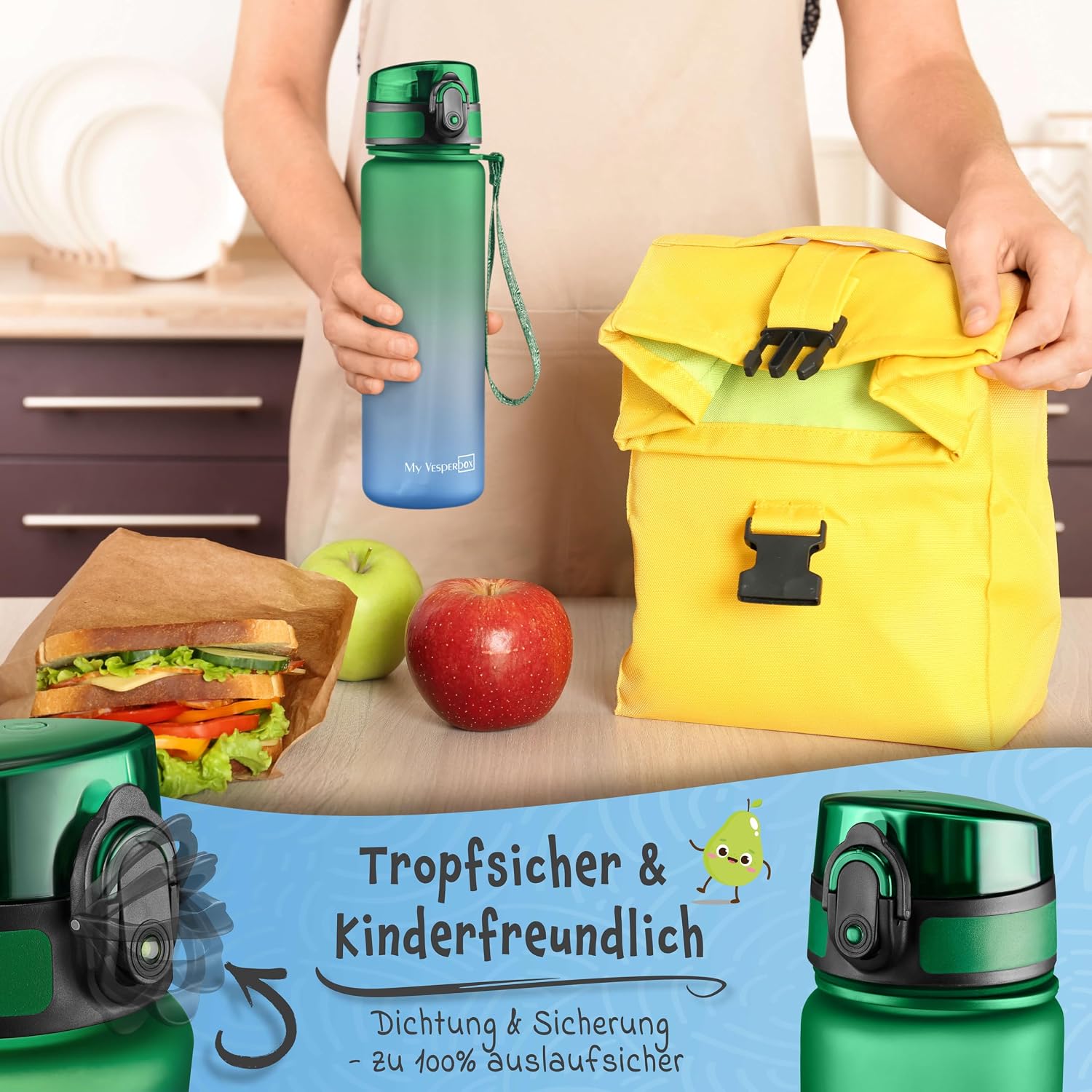 Thumbnail 3 de My Vesperbox Trinkflasche Kinder 500ML – auslaufsicher, BPA-frei, inkl. Ersatzdichtung