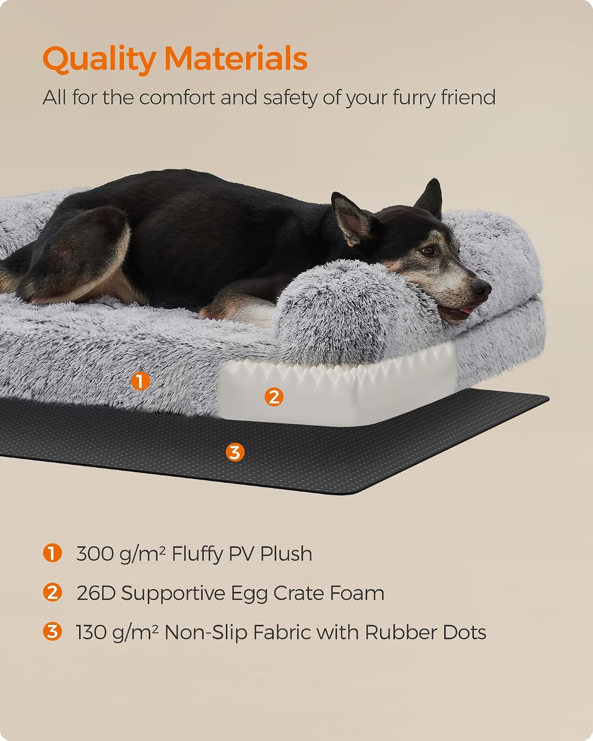 Thumbnail 4 de Feandrea FluffyHug Dog Bed XL 106x76x19cm