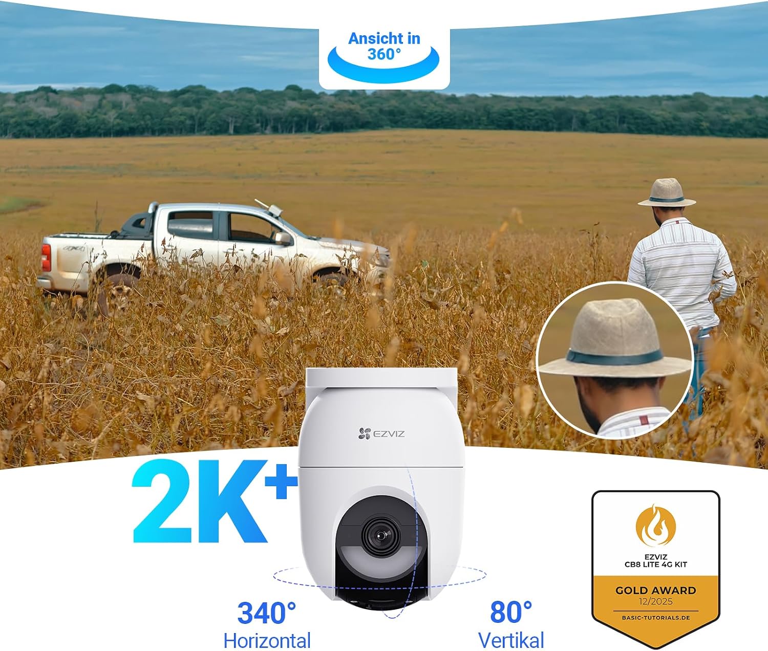 Detalle 2 de EZVIZ CB8 Lite 4G 4MP Akku PTZ mit Solarpanel
