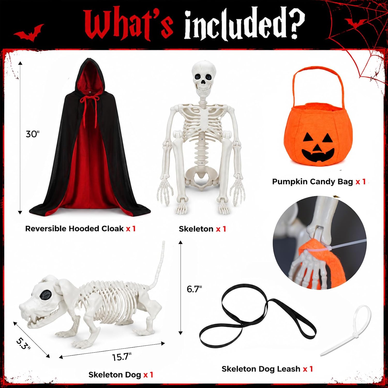 Thumbnail 6 de Halloween Skeleton Decoration, 3-Foot