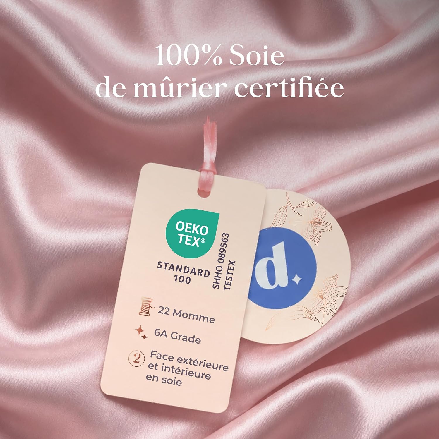 Thumbnail 1 de Dreamzie Bonnet Satin Cheveux Nuit – 100% Soie de Mûrier 22 Momme, Ajustable, OEKO-TEX