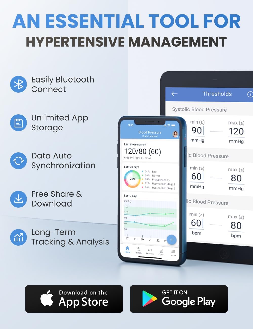 Detalle 2 de FoviFlxy Blood Pressure Monitor for Arms with ±3 mmHg Accuracy and App Tracking