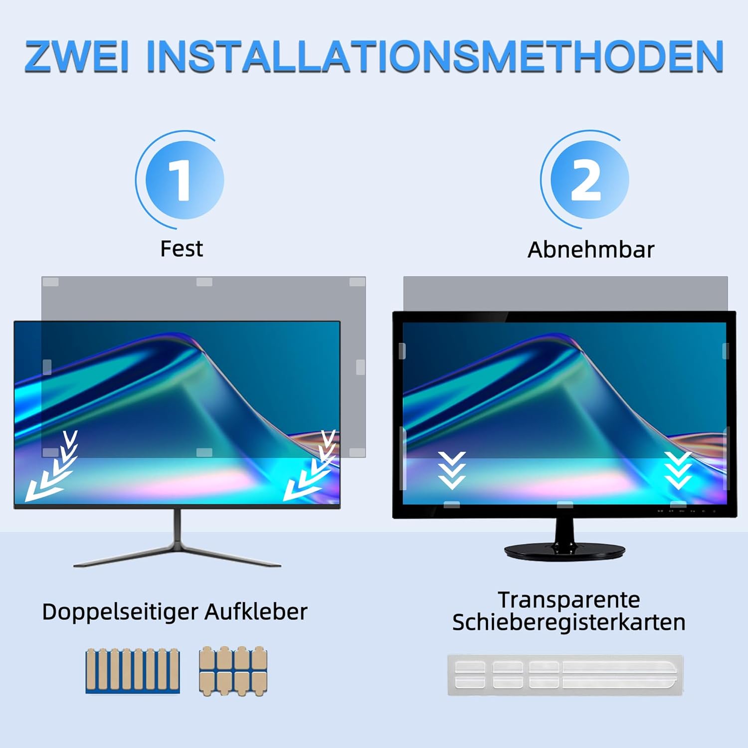 Detalle de ZOEGAA Blickschutzfolie 24 Zoll 16:9 für Monitor (Anti-Blaulicht) – abnehmbarer Privacy Screen