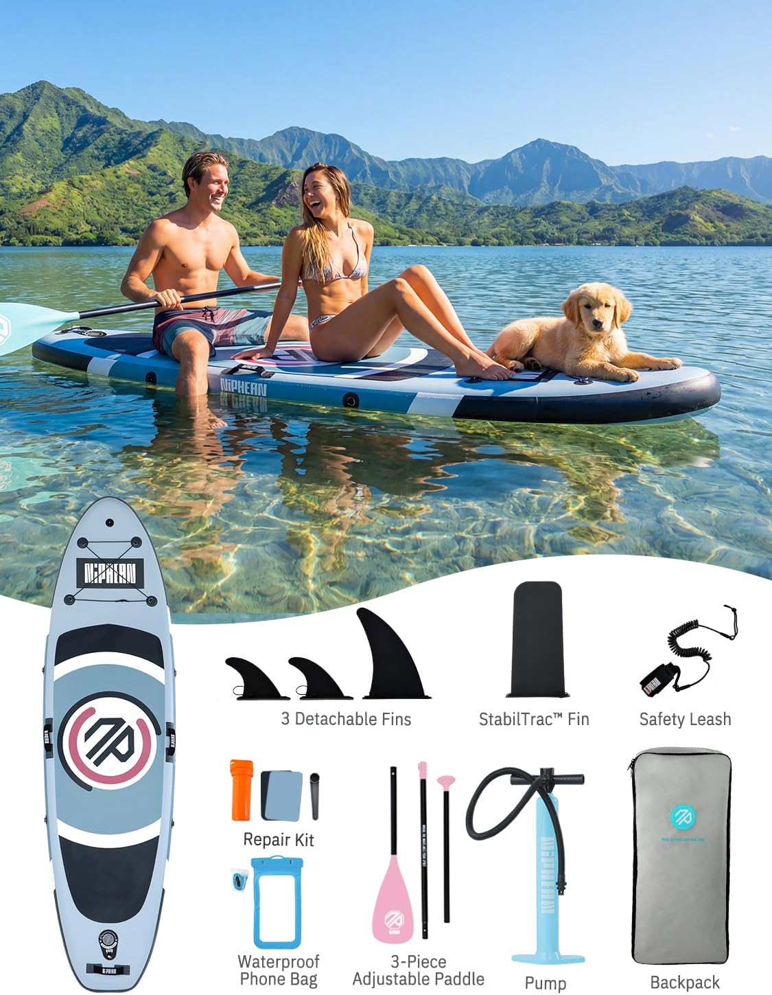 Thumbnail 6 de Niphean Ultra-Light Inflatable Paddle Board (10') with StabilTrac Fin and All-in-One Accessories