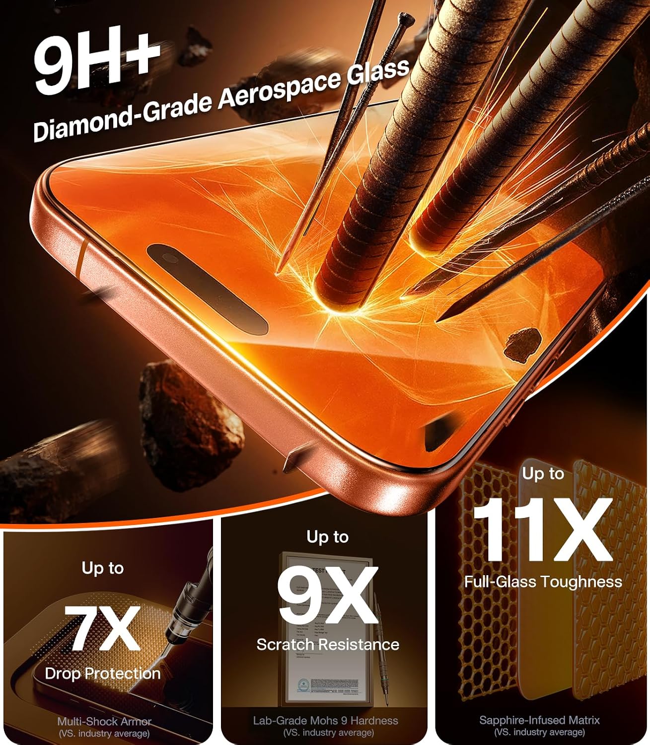 Thumbnail 3 de TORRAS Precision-Fit iPhone 17 Pro screen protector 2-pack