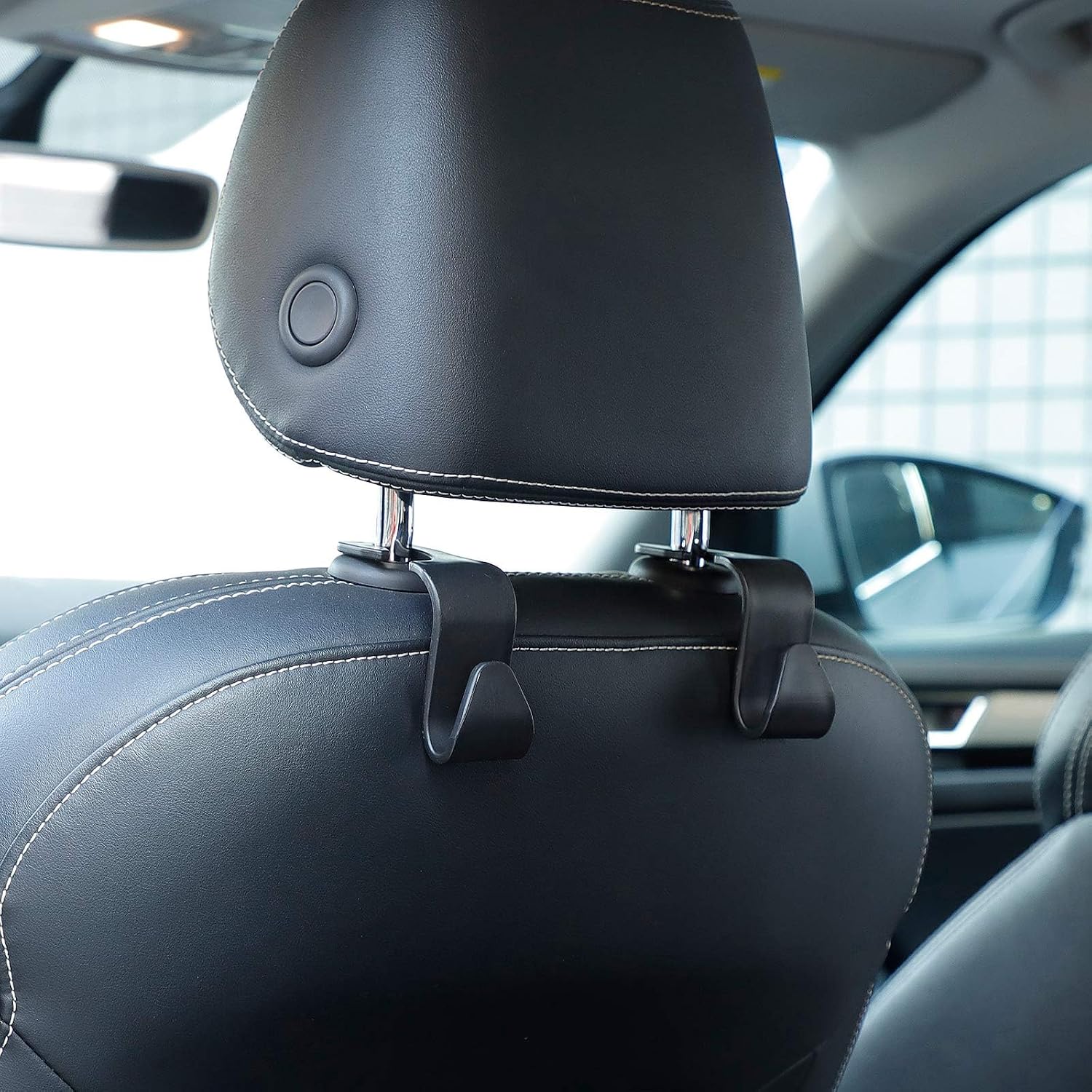 Detalle de anyuan boy 6 Stück Autositz-Haken – ABS-Kopfstützenhaken zur Platzsparung im Auto