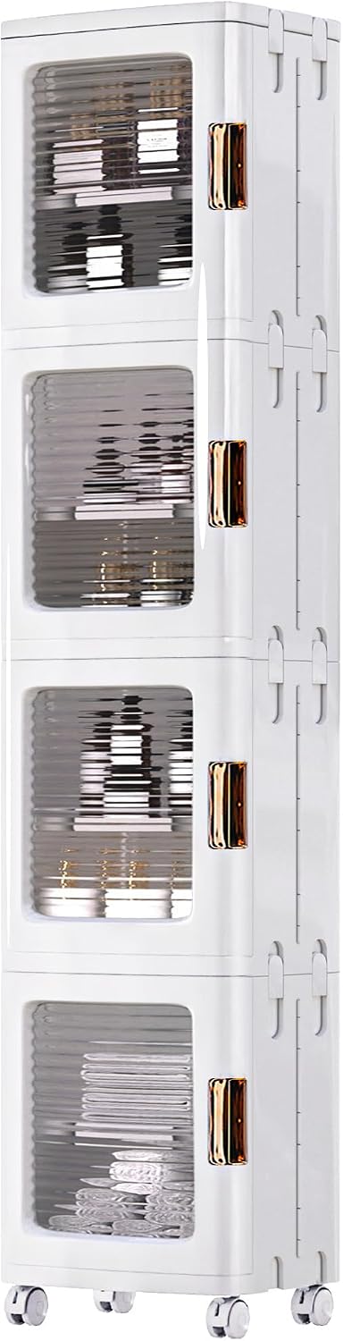 Detalle de VECELO Narrow Storage Cabinet, 4-Tier