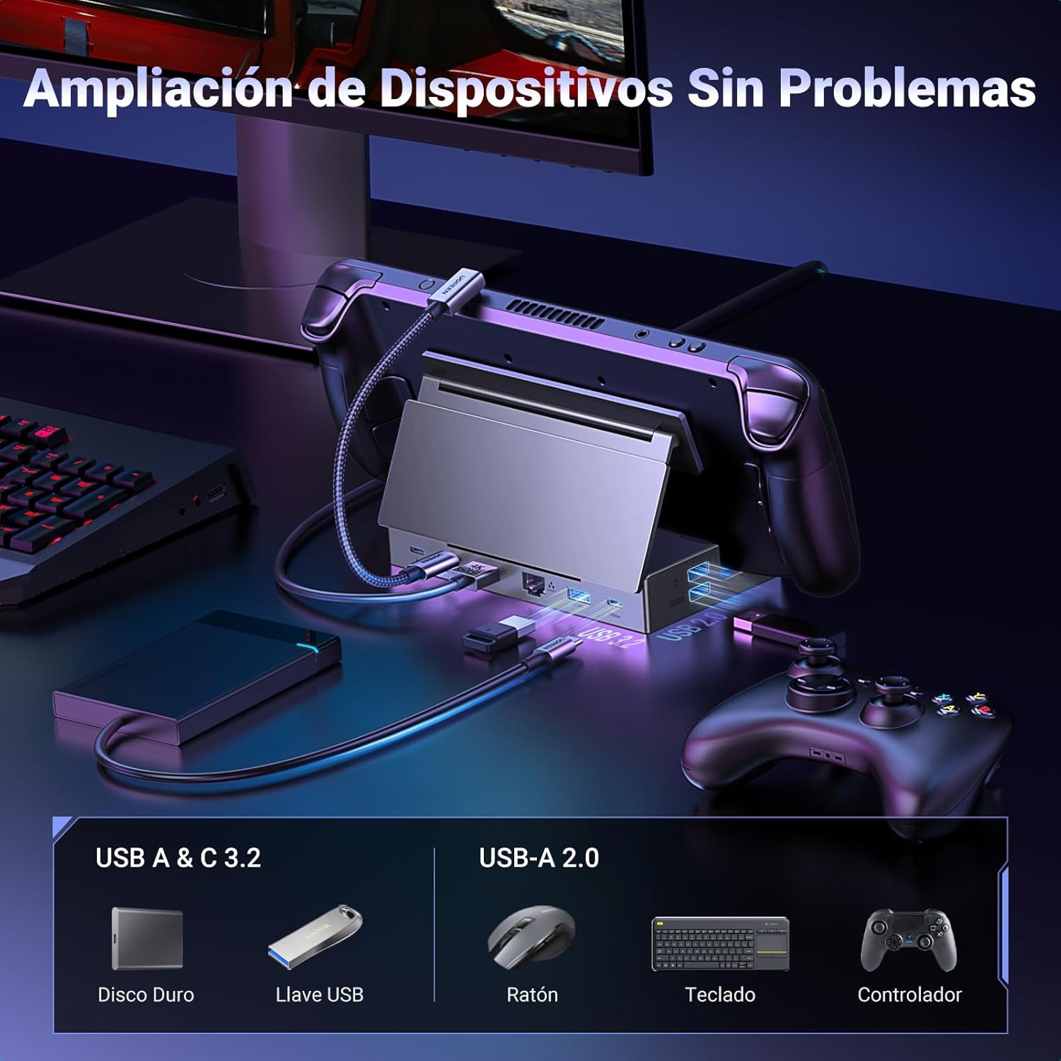 Thumbnail 3 de UGREEN Hub USB C 9 en 1 con HDMI y Soporte Ajustable 🚀