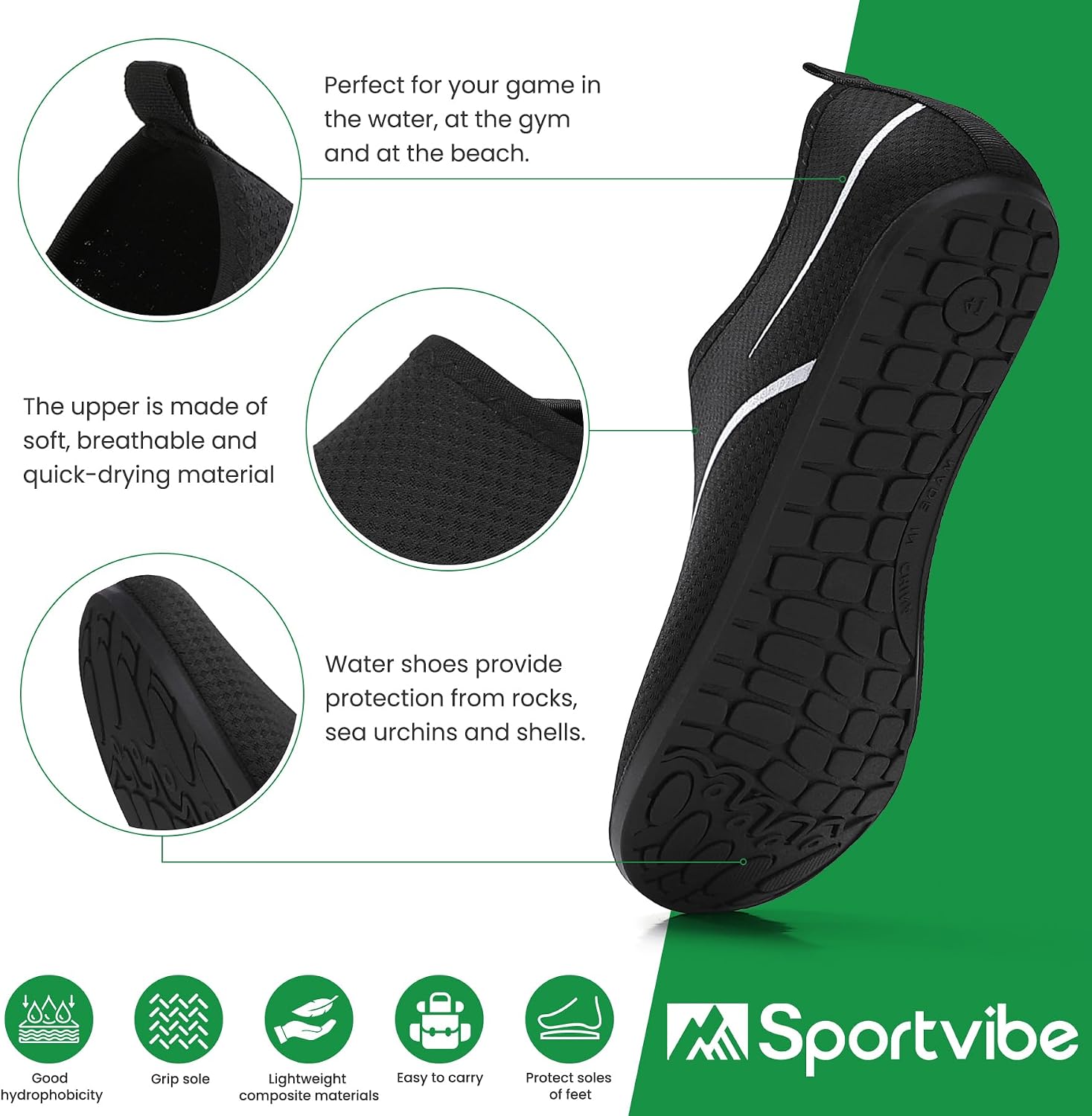 Thumbnail 4 de sportvibe Water Shoes Lightweight Quick-Dry
