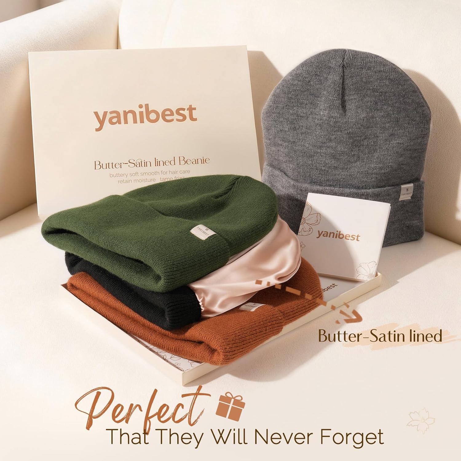 Thumbnail 5 de YANIBEST Satin Lined Beanie 22.4 in
