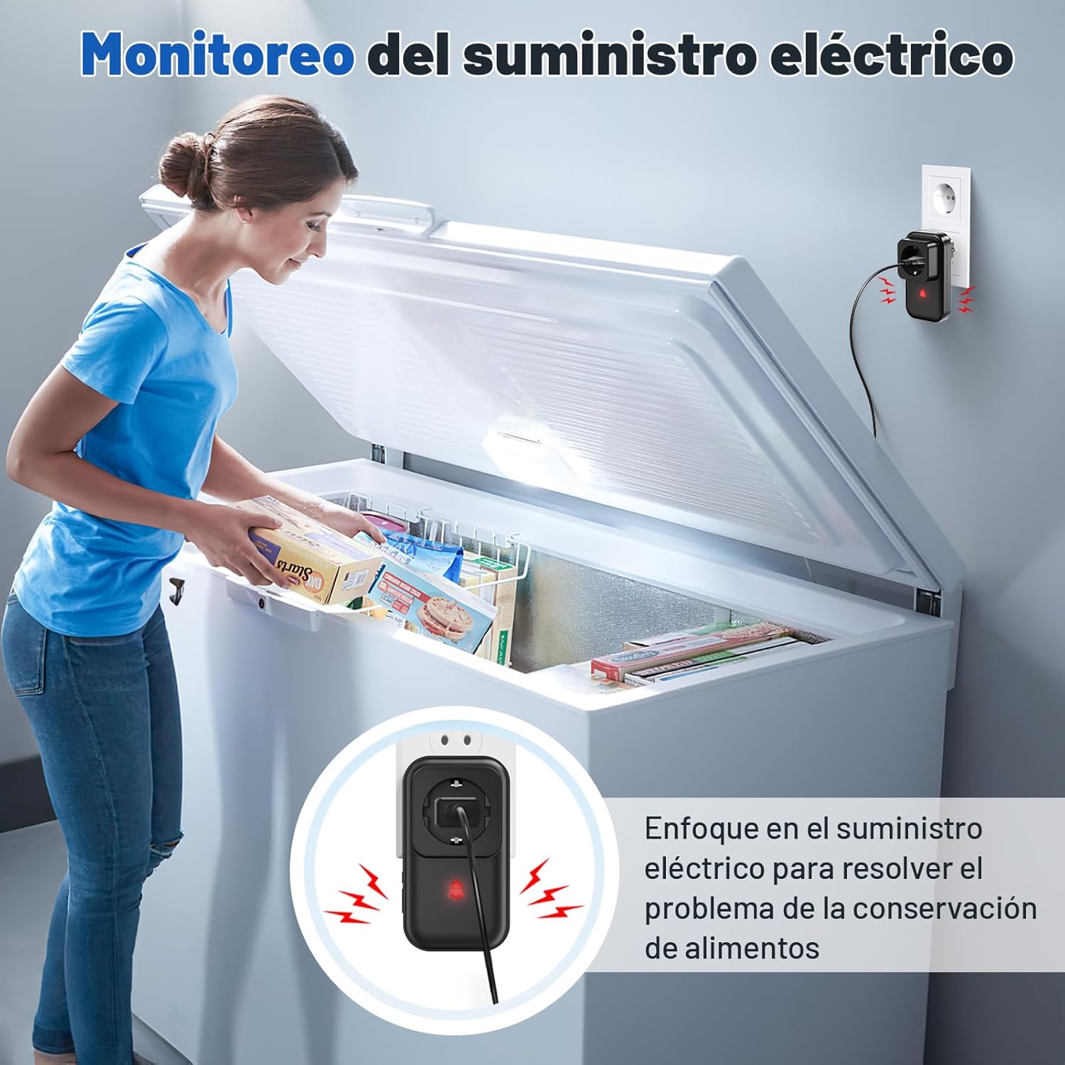 Thumbnail 3 de COTINSE 2Pack rilevatori di allarme per interruzione di corrente con LED e regolazione volume/suonerie (0–110 dB)
