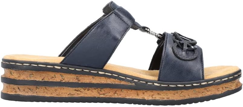 Thumbnail 5 de Rieker Damen Pantoletten Pazifik Marine 8 – bequeme Decksohle, klassischer Look