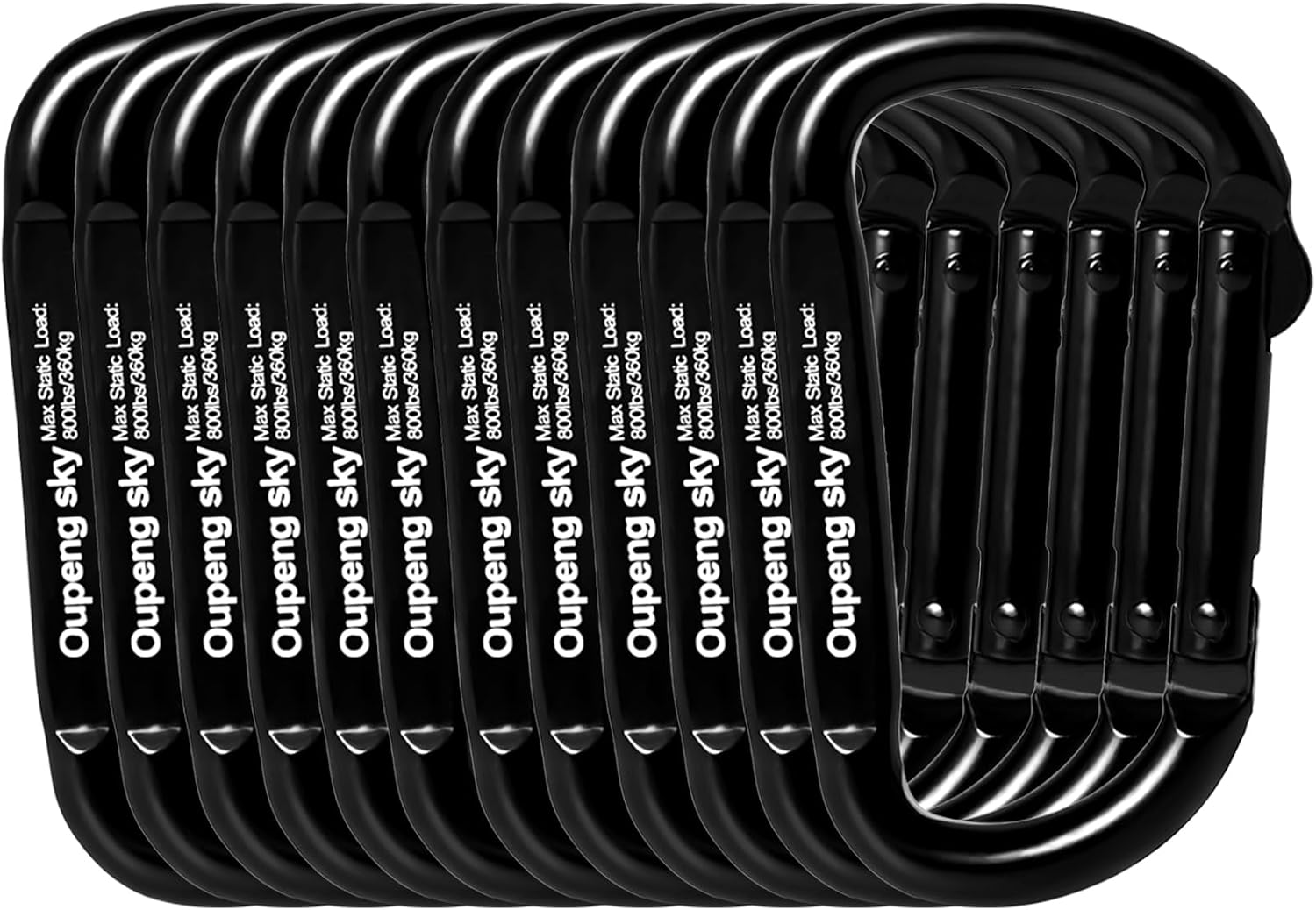 Detalle de Carabiner Clip - Heavy Duty Carabiners (800 lbs) with D-Ring Shape, 6-Pack Keychain Clips