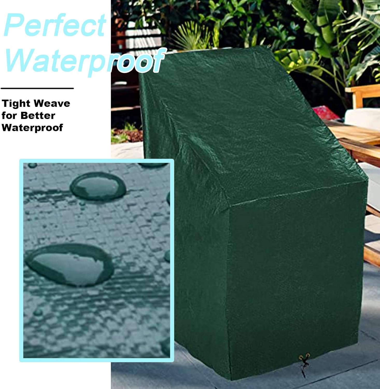 Thumbnail 3 de RICHIE Garden Stacking Chair Cover: Weatherproof, UV-Resistant Outdoor Chair Cover (65×65×80/120 cm)