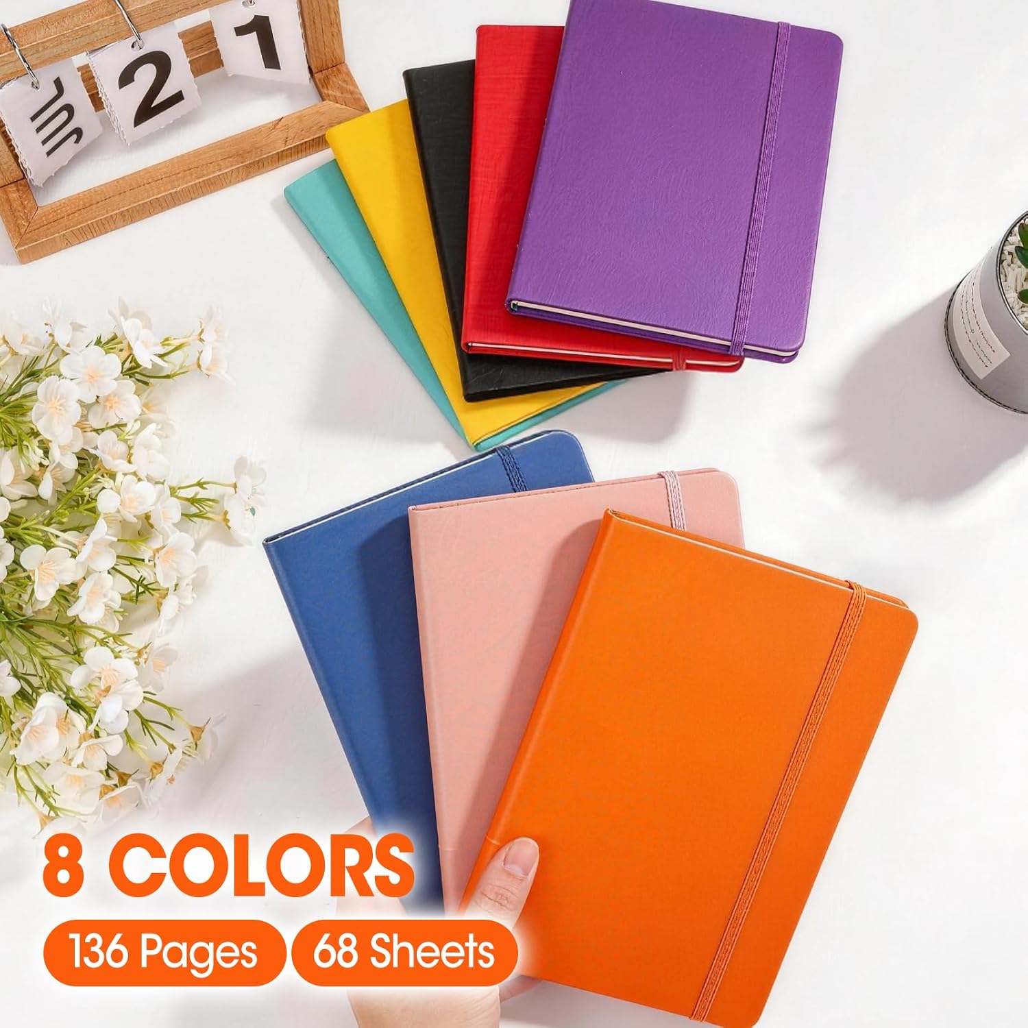 Thumbnail 6 de BGUP 16-Pack A5 Hardcover Lined Notebooks, 136 Pages, 8 Colors