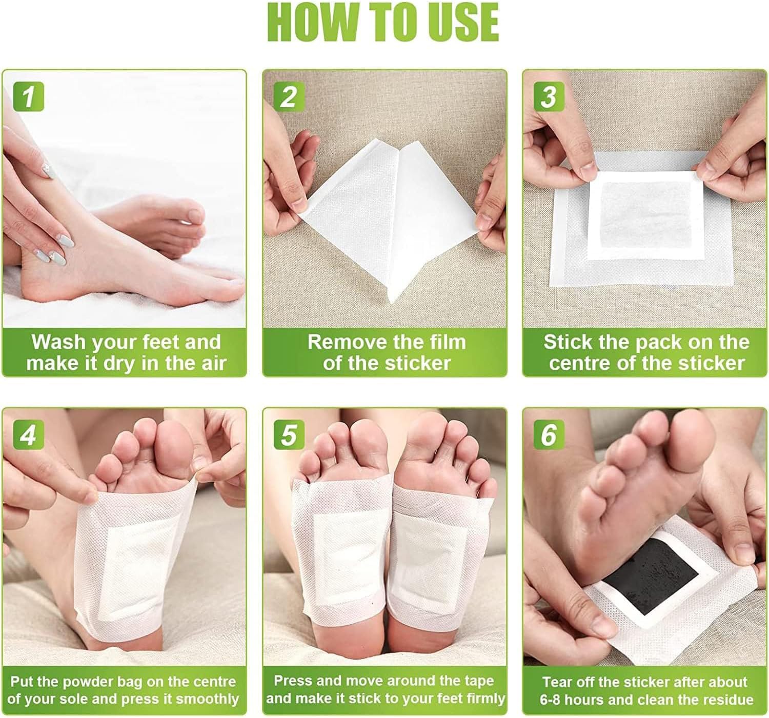 Detalle de Foot Detox Patches, 40 Pcs – Natural Deep Cleansing Detox Foot Patches for Relieve Body Stress