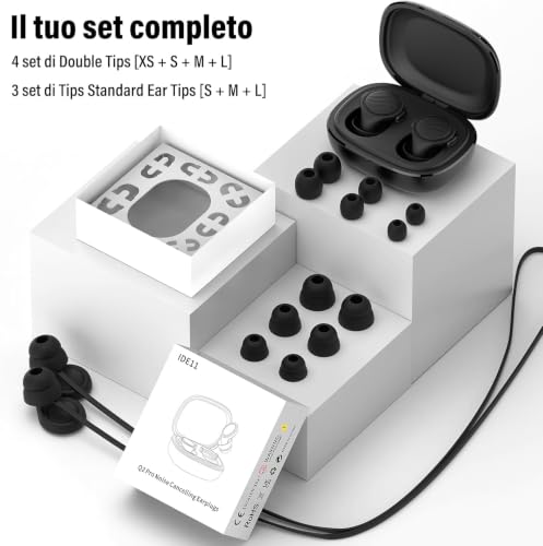 Thumbnail 7 de IDE11 Tappi per orecchie 35 dB - Silicone riutilizzabile con 7 paia XS/S/M/L per dormire, viaggiare, relax o concerti
