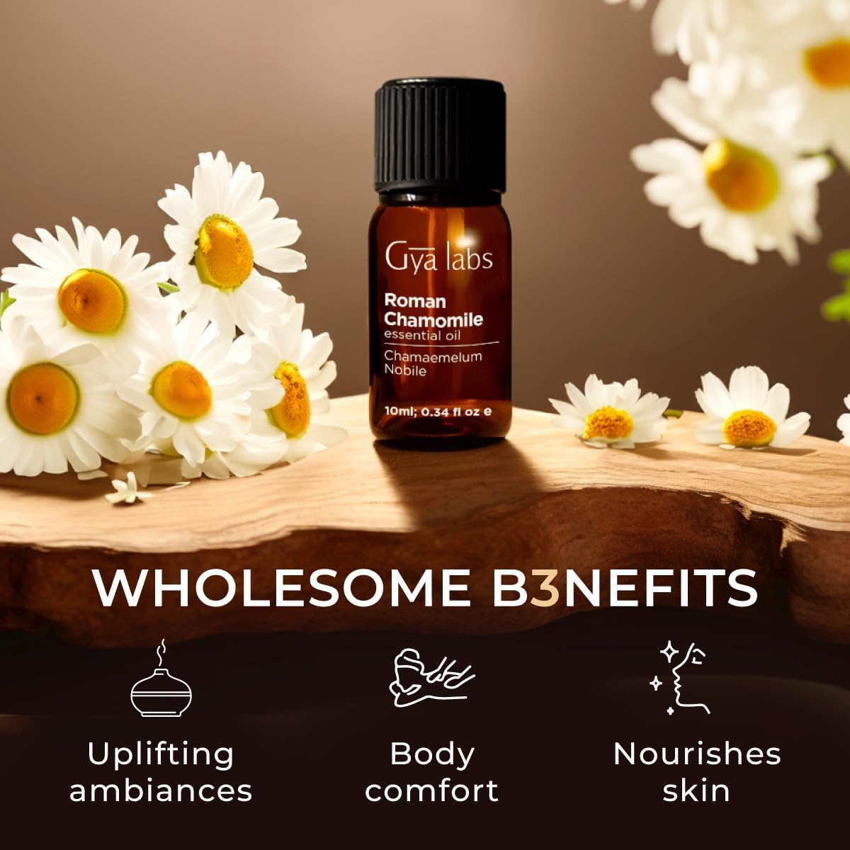 Detalle de 100% Pure Roman Chamomile Essential Oil - 0.34 Fl Oz by Gya Labs