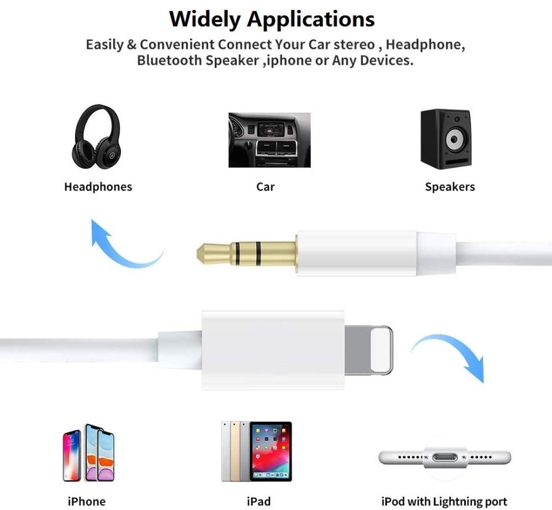 Thumbnail 2 de Cavo Aux per iPhone con certificato Apple MFi, Lightning-3,5 mm 1,2 m per autoradio e cuffie