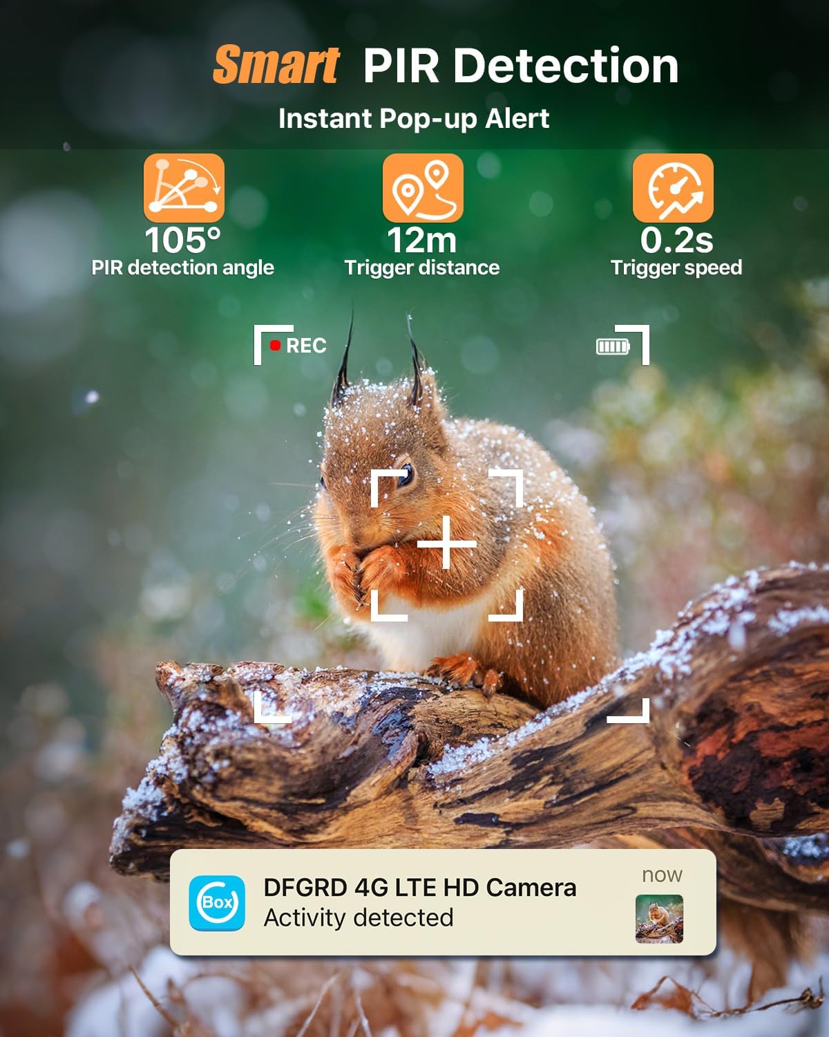 Detalle de DFGRD 4G LTE Cámara Vigilancia Solar 10400mAh