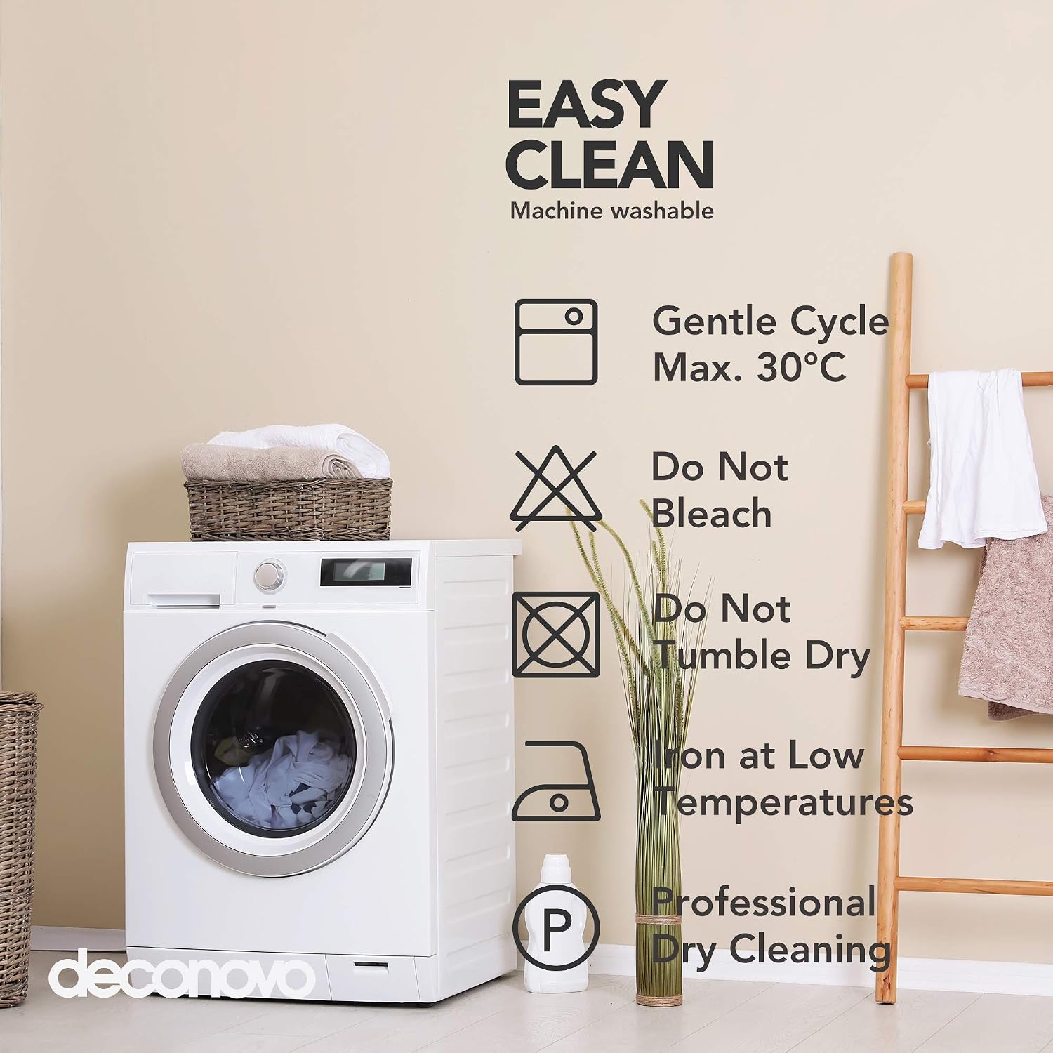Thumbnail 6 de Deconovo Tovaglia Impermeabile Rettangolare Beige 130x160 cm – Copritavolo moderno in poliestere