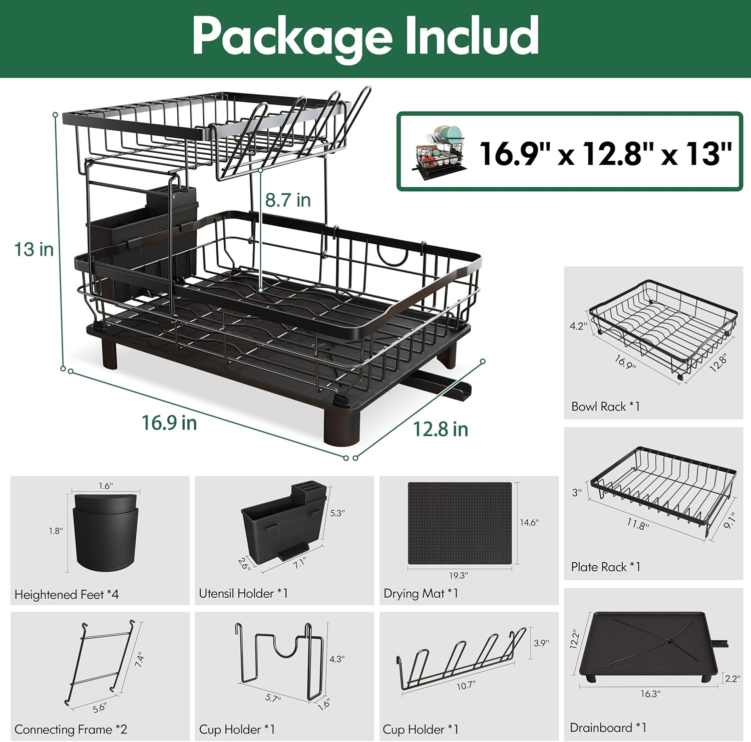 Thumbnail 4 de MAJALiS 2 Tier Dish Rack 43cm 🍽