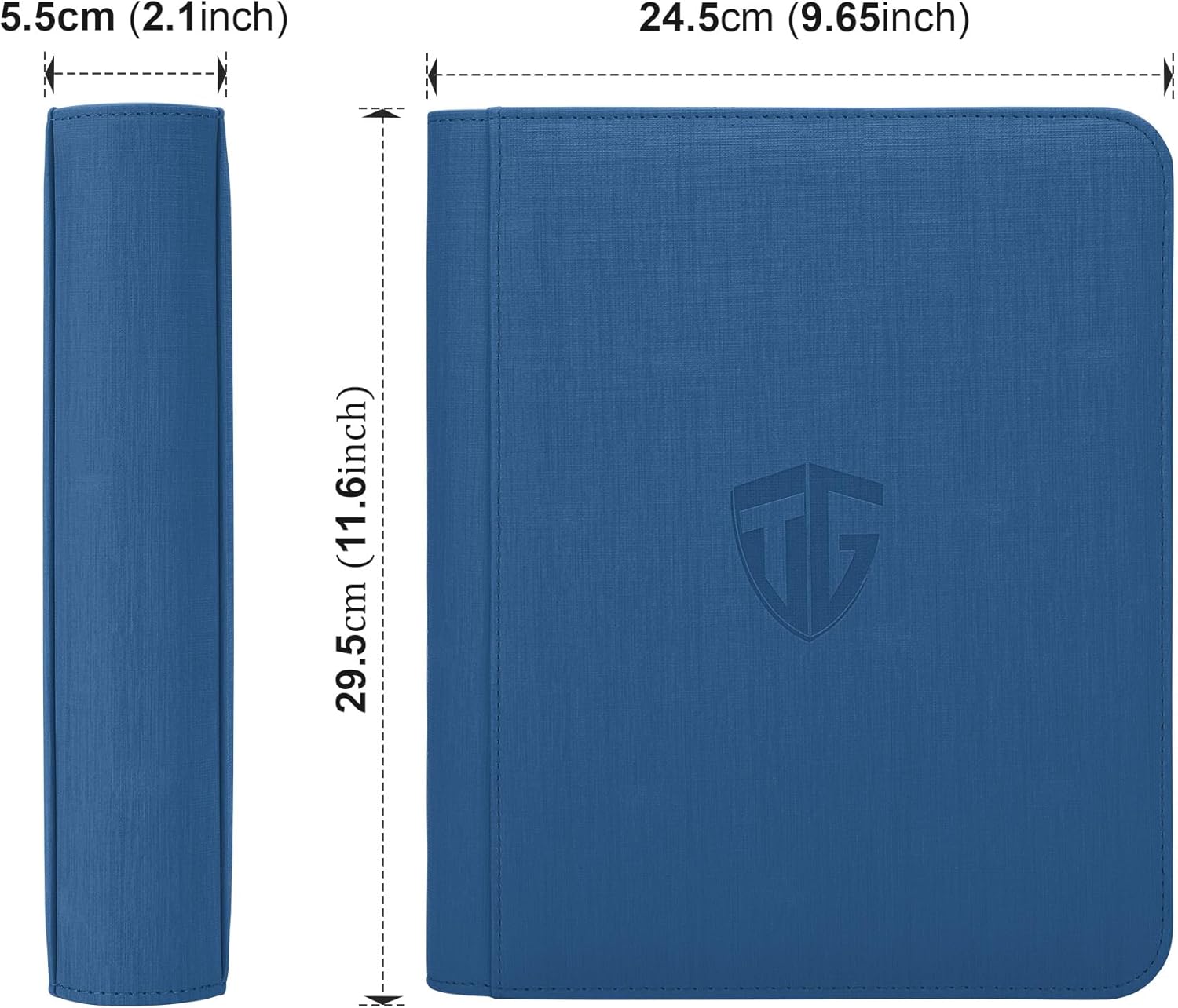 Thumbnail 1 de TCGUARD Toploader Sammelkarten-Album für 112 Toploader (Blau) – 4-fach Binder mit Hüllen für 3x4" Rigid Cards