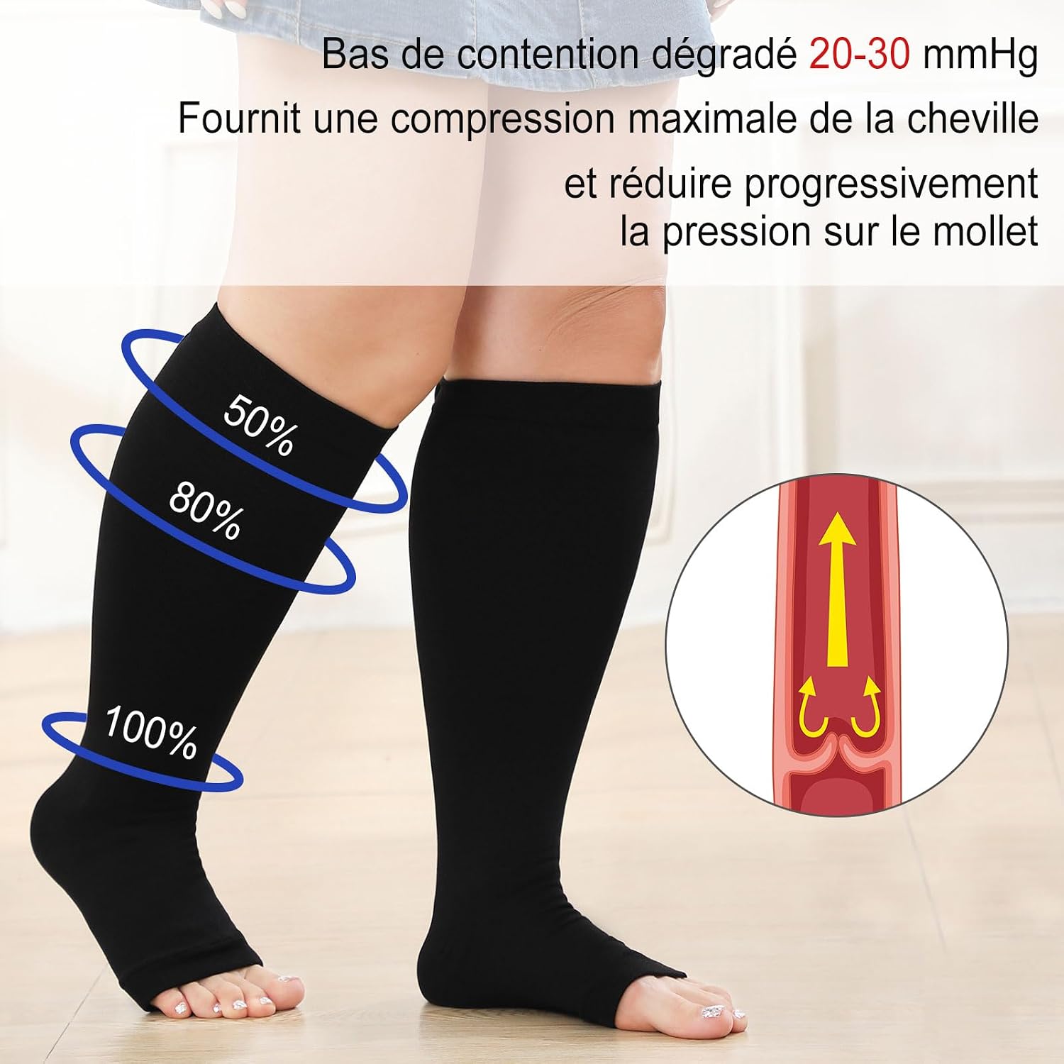 Thumbnail 1 de Chaussettes de compression LOFIR 20-30mmhg ⚙