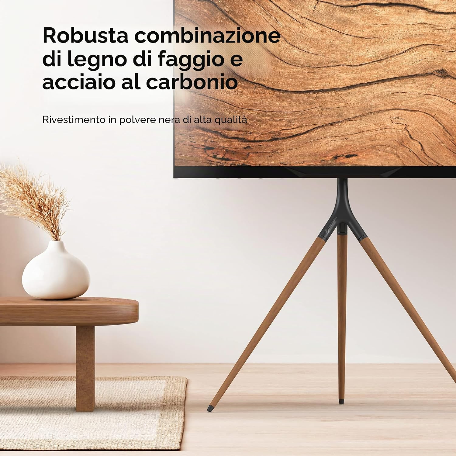 Thumbnail 6 de ONKRON TS1220-B Supporto TV da Pavimento 32–65" Pollici, Cavalletto in Legno con Rotazione 360°, 3pp Treppiede, Fino a 35 kg