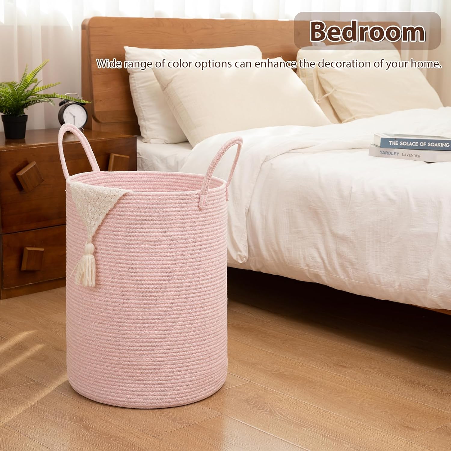 Thumbnail 4 de OIAHOMY HSOBK0003601 80L Cotton Rope Laundry Hamper, Pink