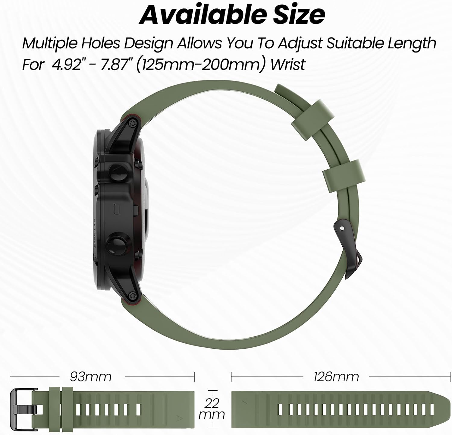 Thumbnail 5 de Tuocal 22mm QuickFit Strap for Garmin Fenix 8